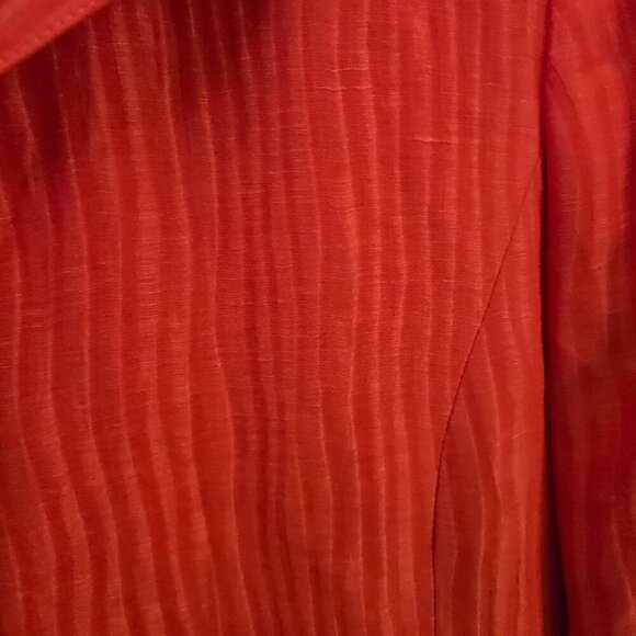 Jones New York Collection Linen Silk Blend Red Orange Textured Blazer Size XL - Picture 3 of 5